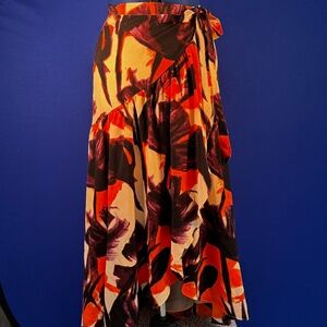 Anthropologie X Hutch Abstract Hi Low Wrap Skirt M